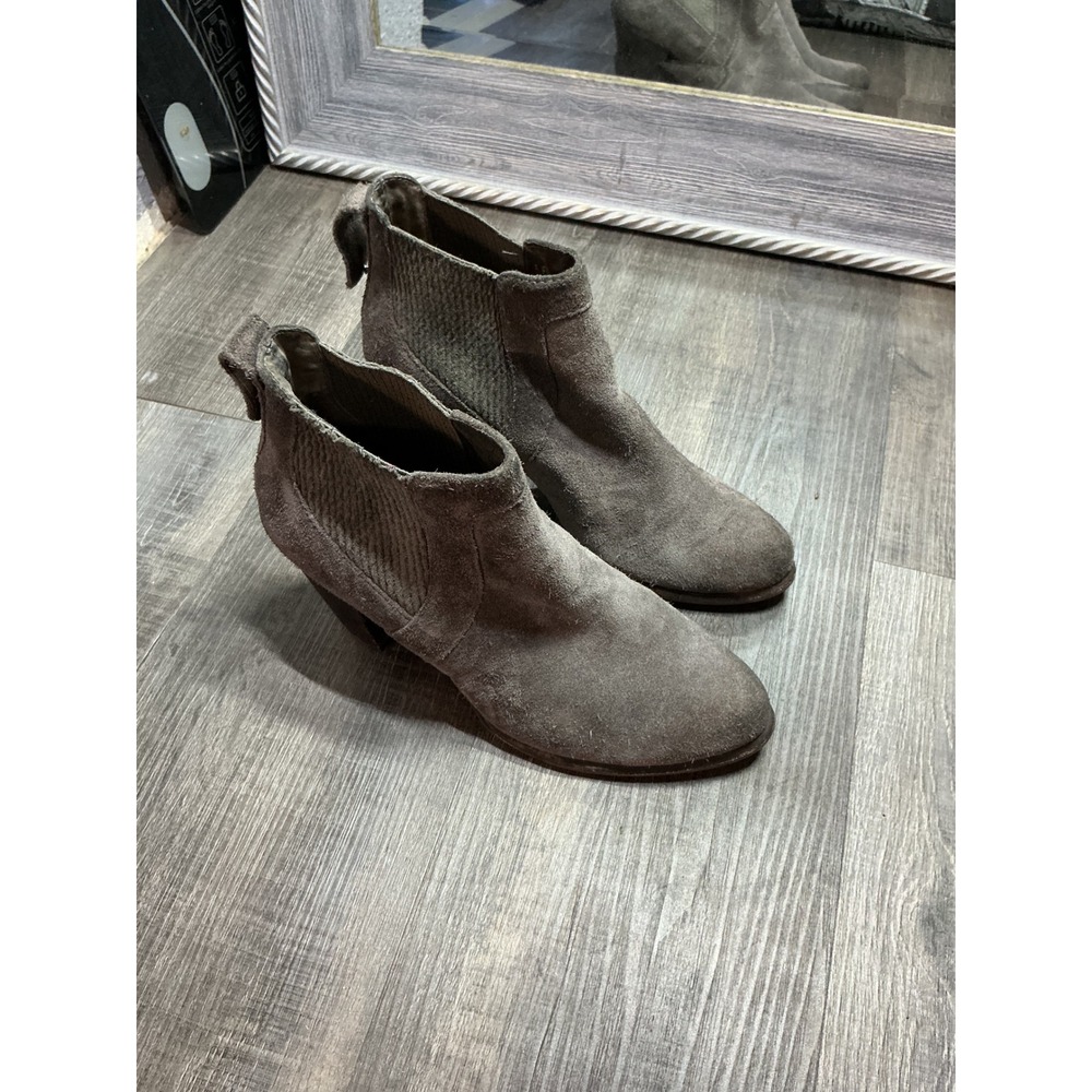 UGG Grey Suede Block Heel Ankle Boots 1013883 Womens Size 8.5